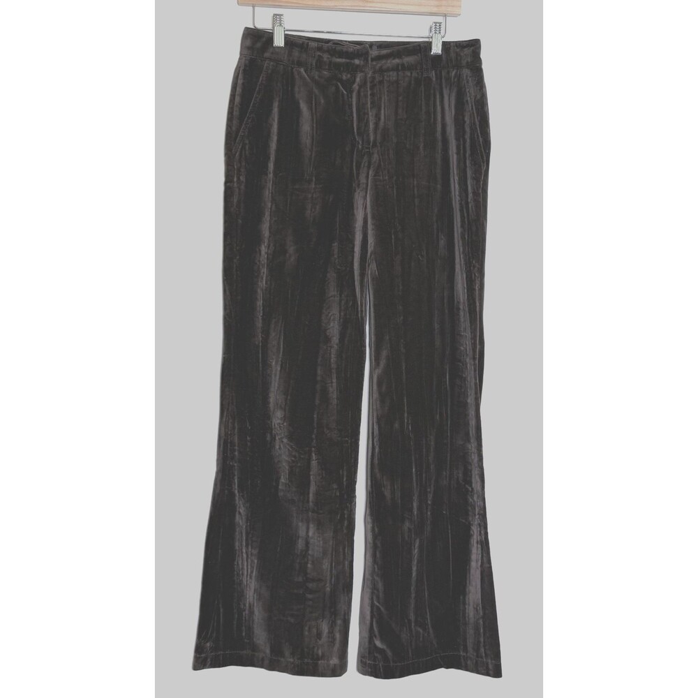 Cambio Chocolate Brown Velvet Pants Womens US 6 Wide Leg  Cotton Luxe Chic